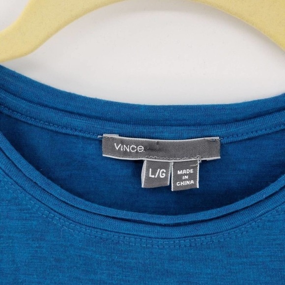 Vince Round Neck Long Sleeve Pullover Tee T-Shirt Blue Size Large - Picture 4 of 6